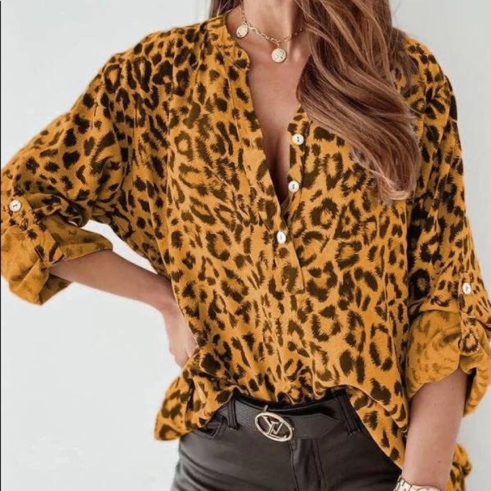 C+D+M Women’s Cheetah Blouse/Top